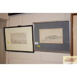 A John Western pencil sketch, signed and dated; and a 19th Century pencil sketch