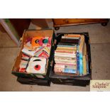 Four various boxes of books and records