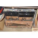 A carpenters tool chest and contents