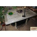 A teak garden table