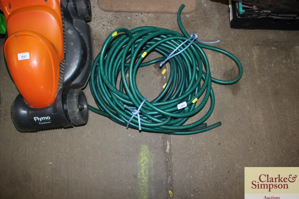 A roll of garden hose