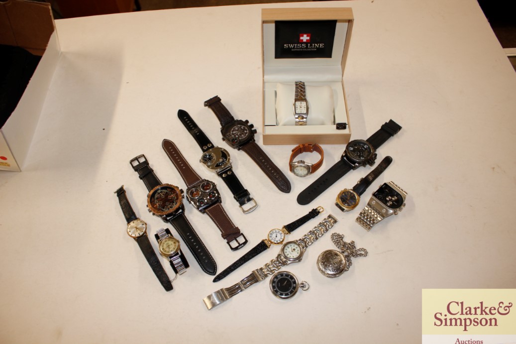A box of miscellaneous wrist watches