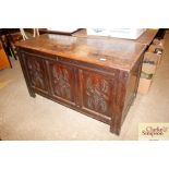 An antique oak coffer