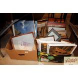 Two boxes of various decorative prints