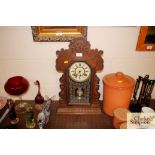 An American two hole mantel clock