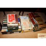 Five boxes of various books