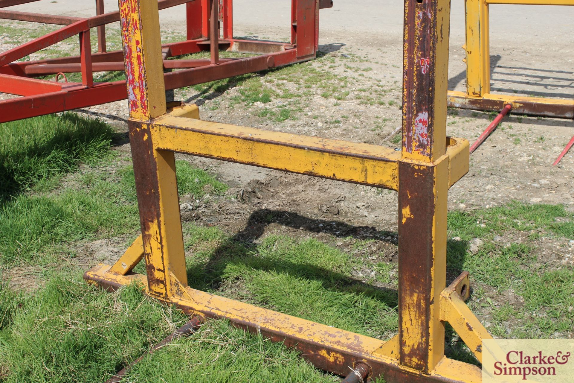 Farm made big bale spike. Matbro cone and pin brackets. LV - Image 6 of 8