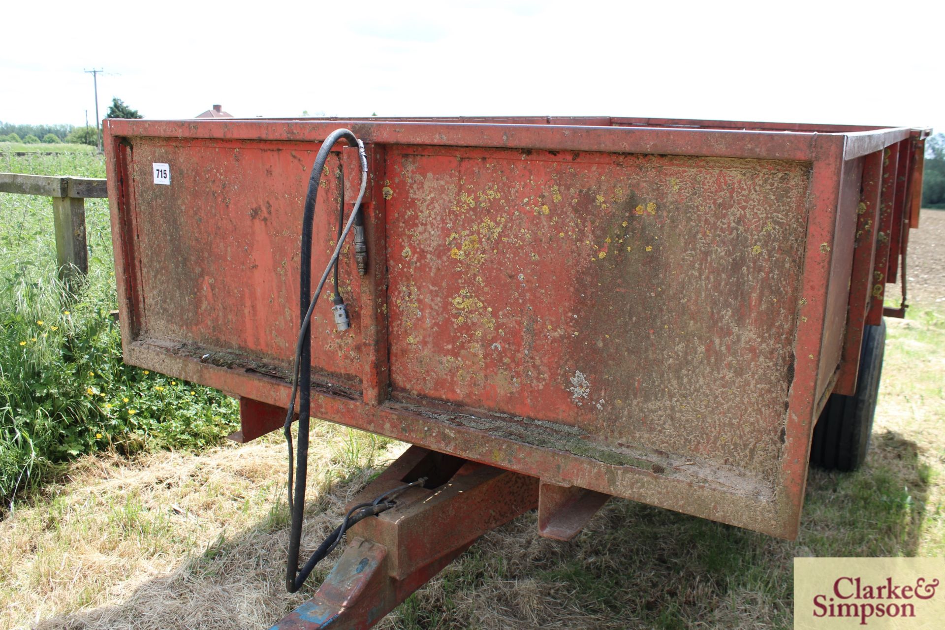 Massey Ferguson 5T single axle tipping trailer. With auto tailgate. LV - Image 7 of 17