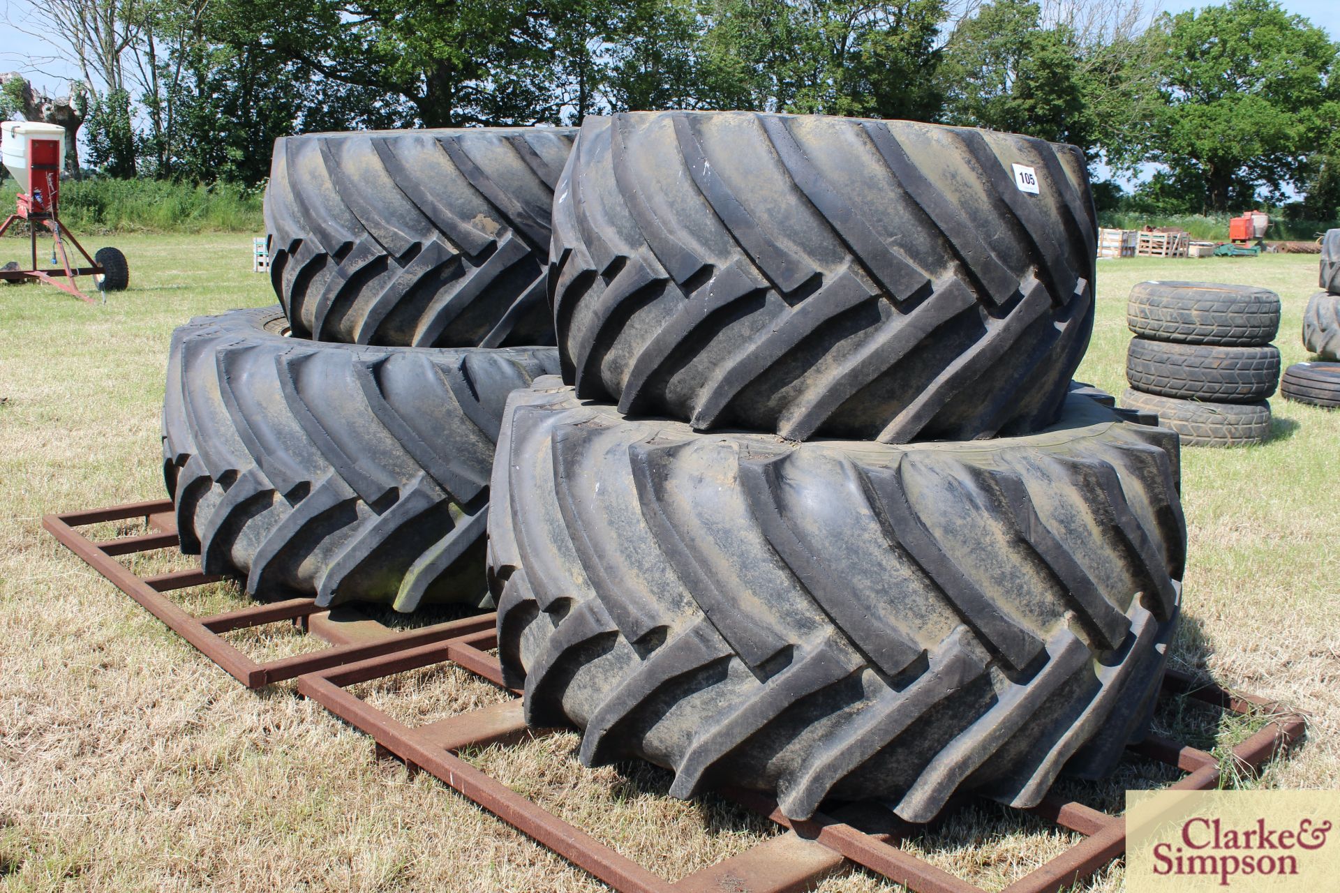 Set of wheels and tyres to fit New Holland. Comprising 850/50-38 rears @ 70% and 750/45-30.5