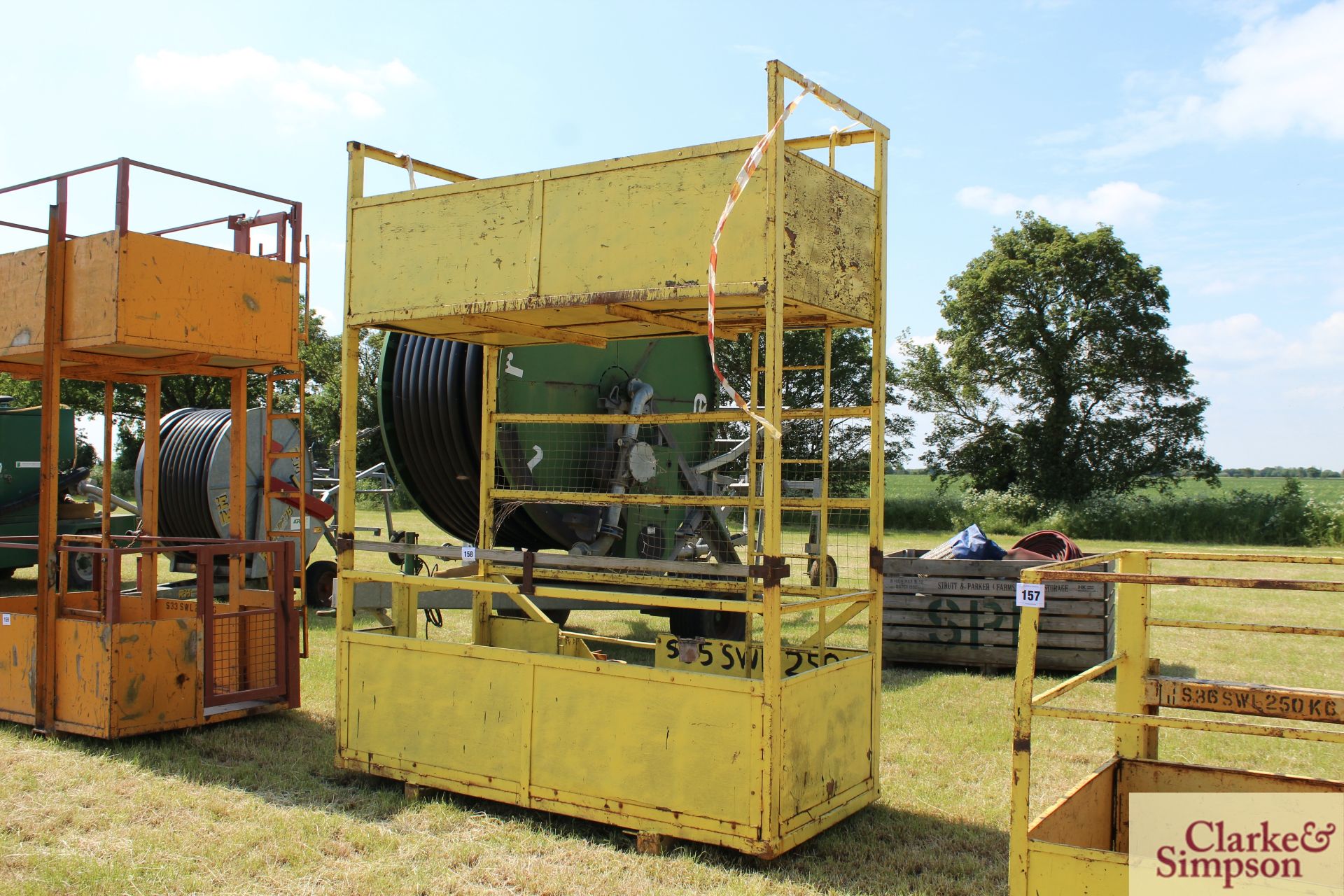 Double height man cage. Matbro cone and pin brackets. M - Image 2 of 10