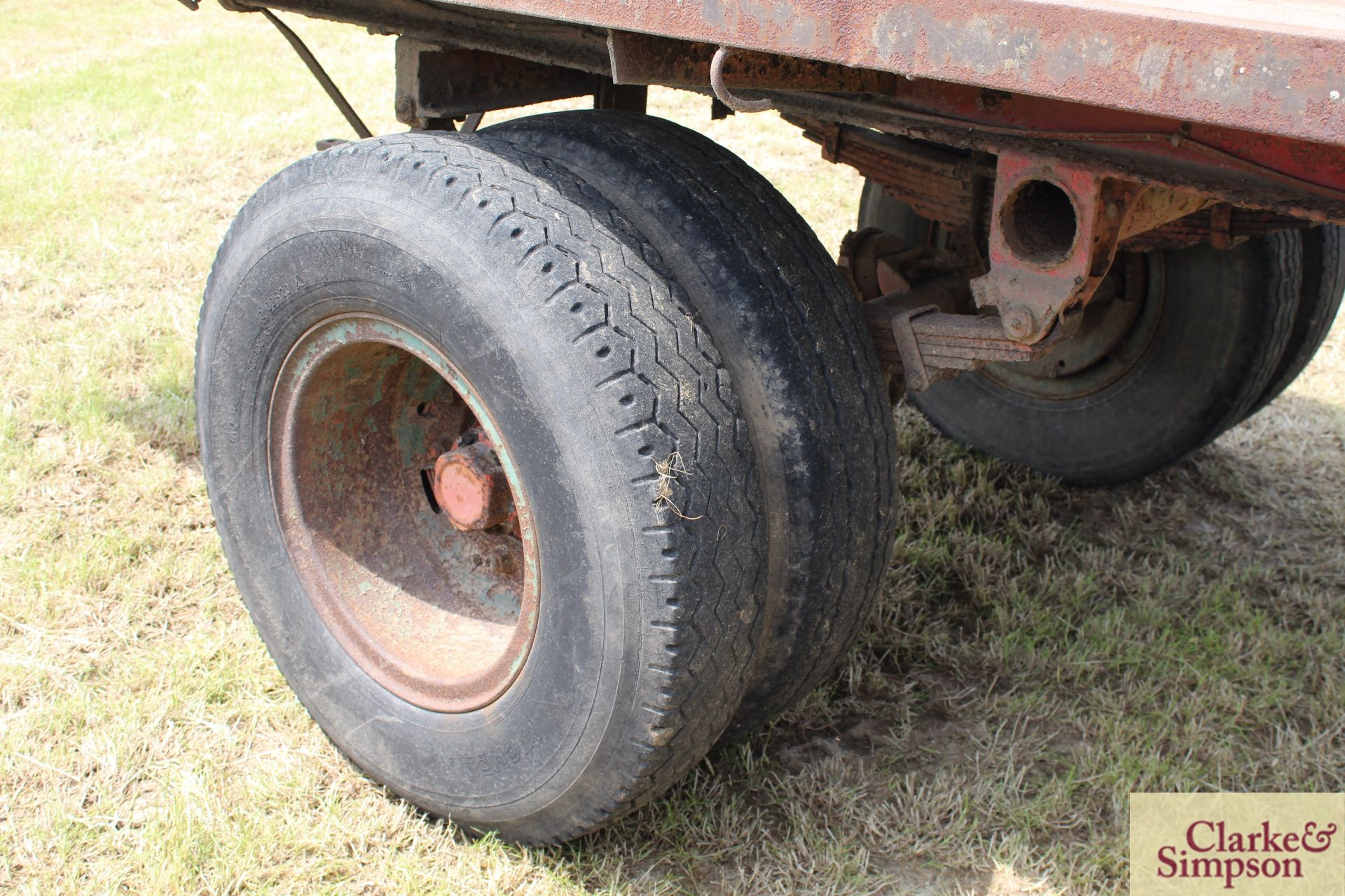 23ft four wheel turntable trailer (ex-Scammel). With twin rear wheels rear draw bar and steel bed. - Image 14 of 19