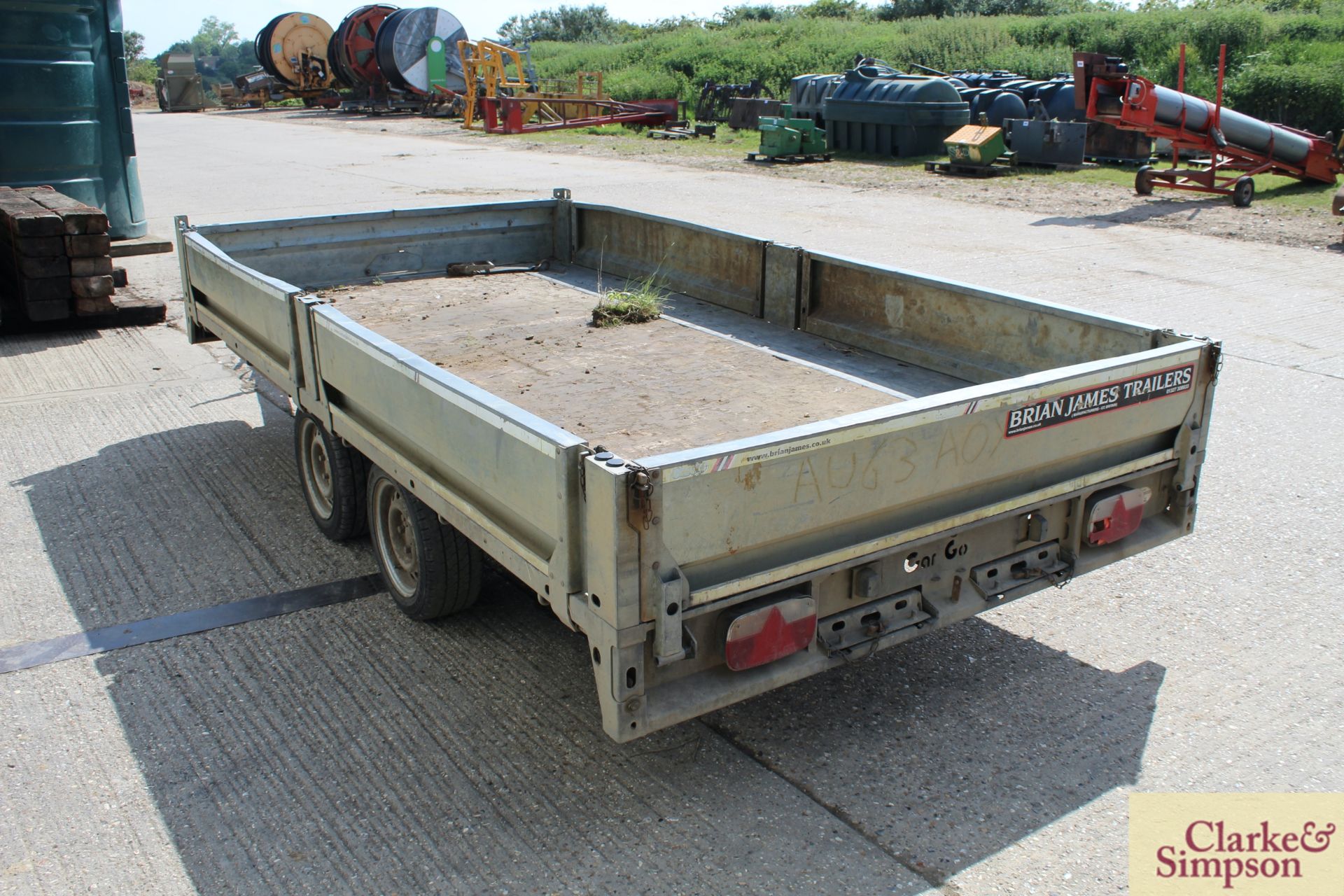 **CATALOGUE CHANGE** Brian James CarGo 12ft 6in twin axle drop side trailer. LV - Image 3 of 16