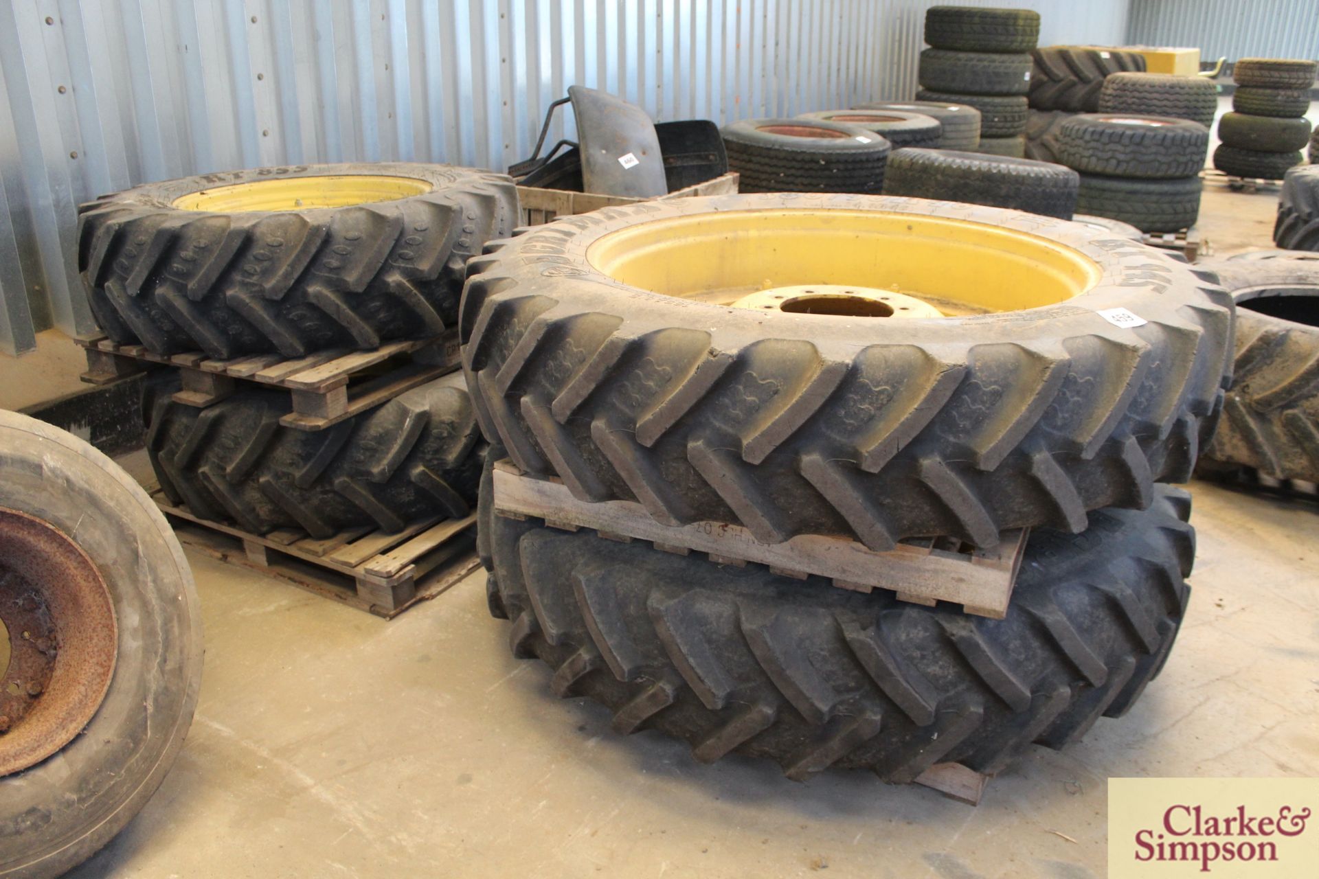 Set of row crop wheels and tyres to fit John Deere