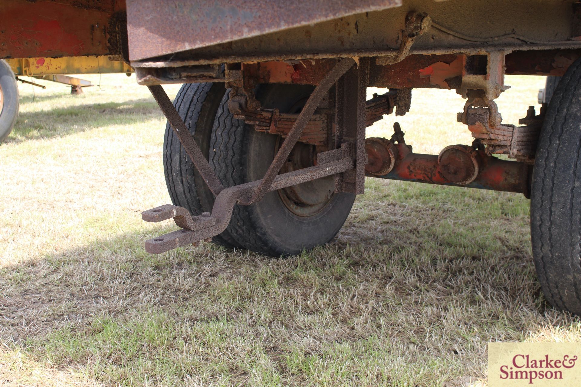 23ft four wheel turntable trailer (ex-Scammel). With twin rear wheels rear draw bar and steel bed. - Image 15 of 19