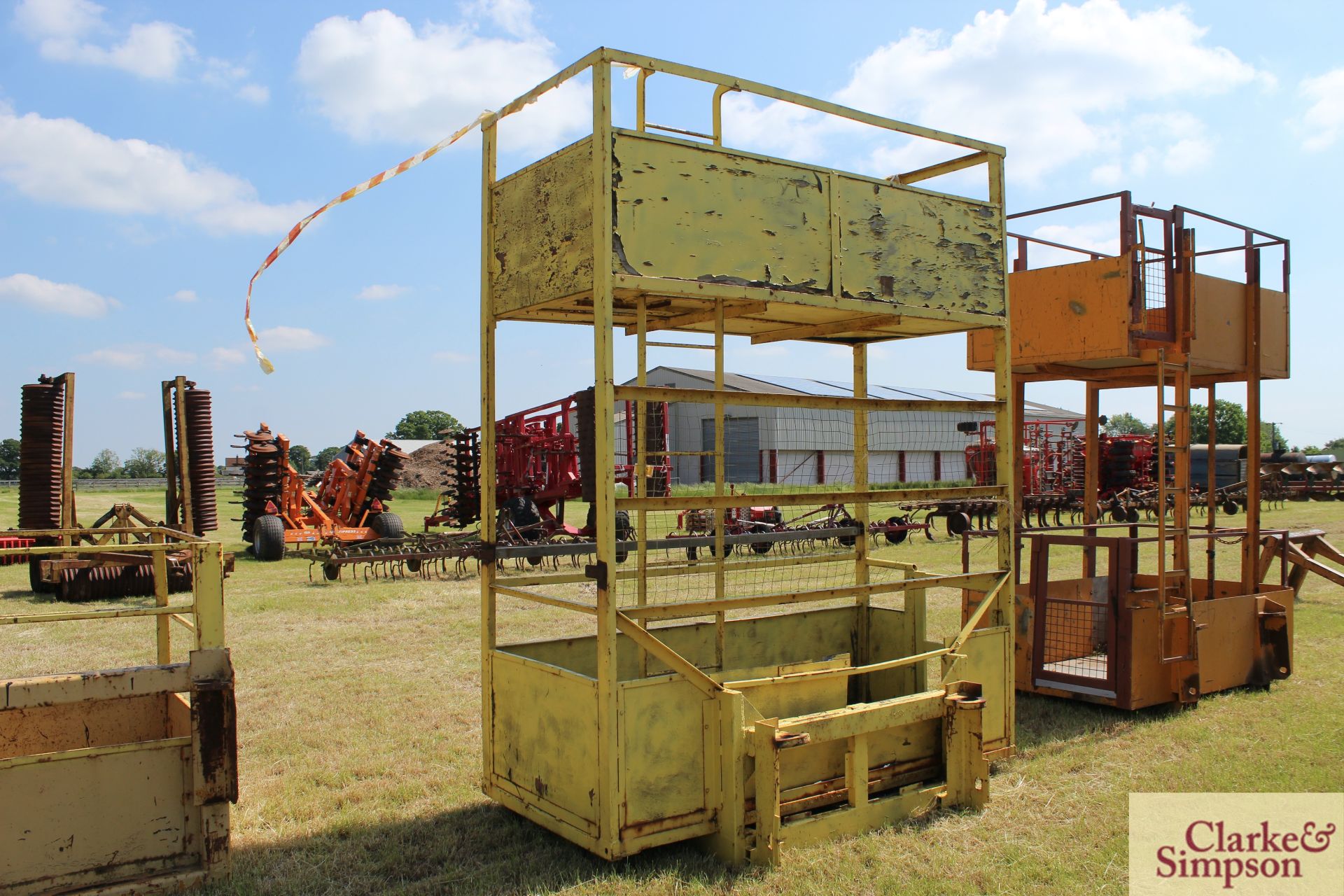 Double height man cage. Matbro cone and pin brackets. M - Image 3 of 10