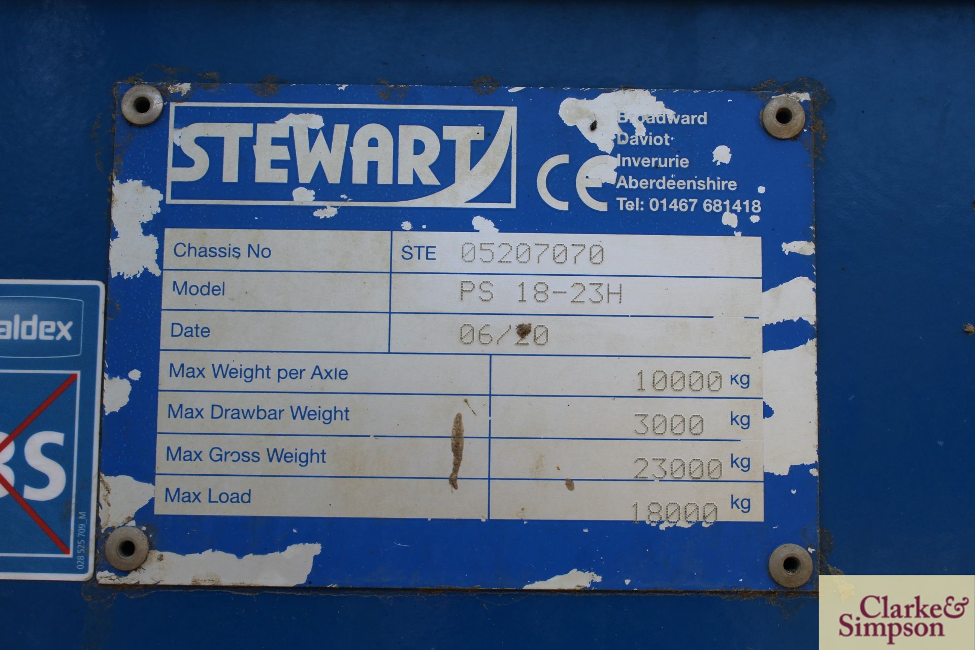 **CATALOGUE CHANGE** Stewart Pro Series 18-23H 18T twin axle tipping trailer. 06/2020. Serial number - Image 40 of 40