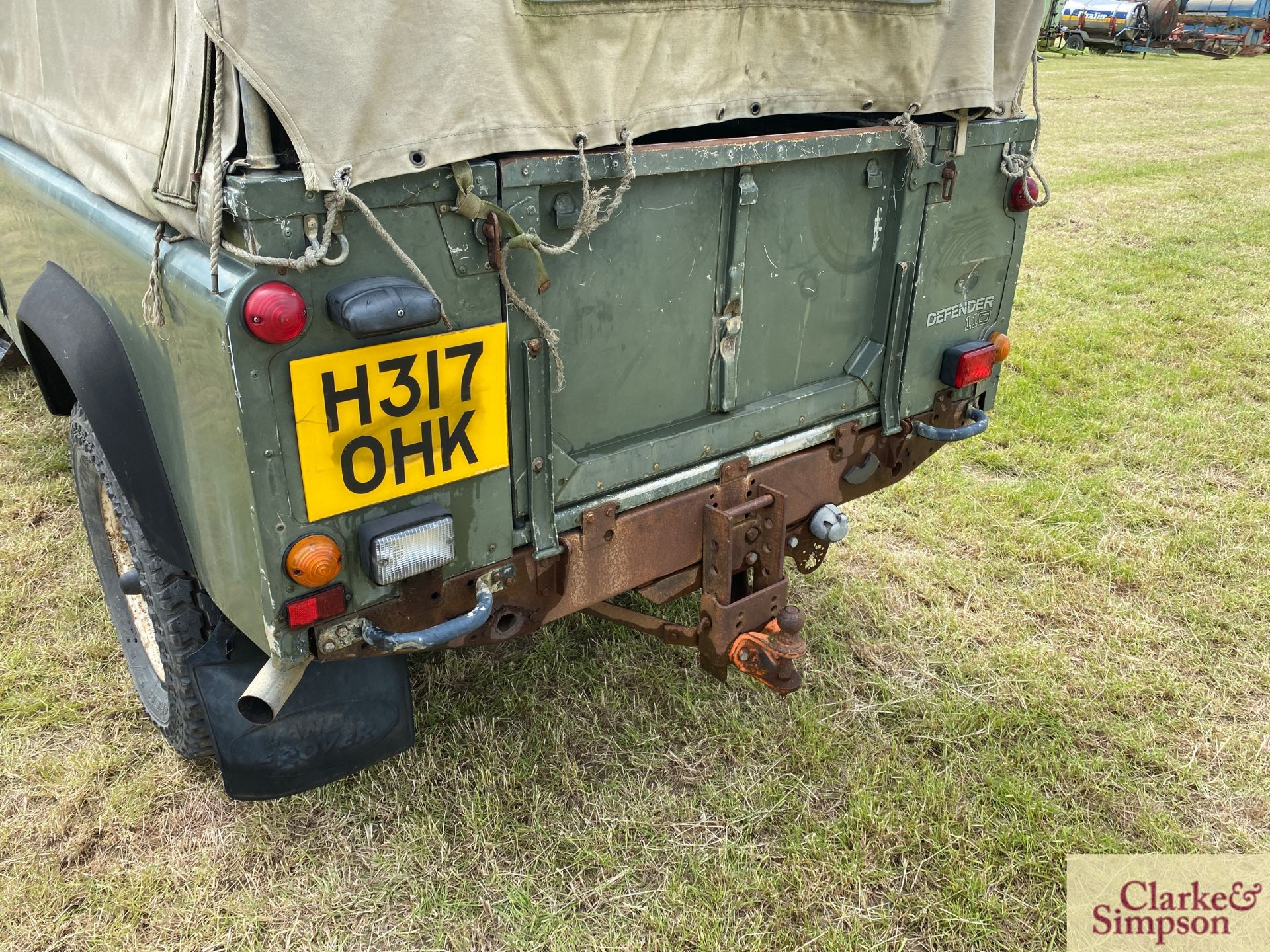 Land Rover Defender 110 single cab pick-up. Registration H317 OHK. Date of first registration 08/ - Image 24 of 56