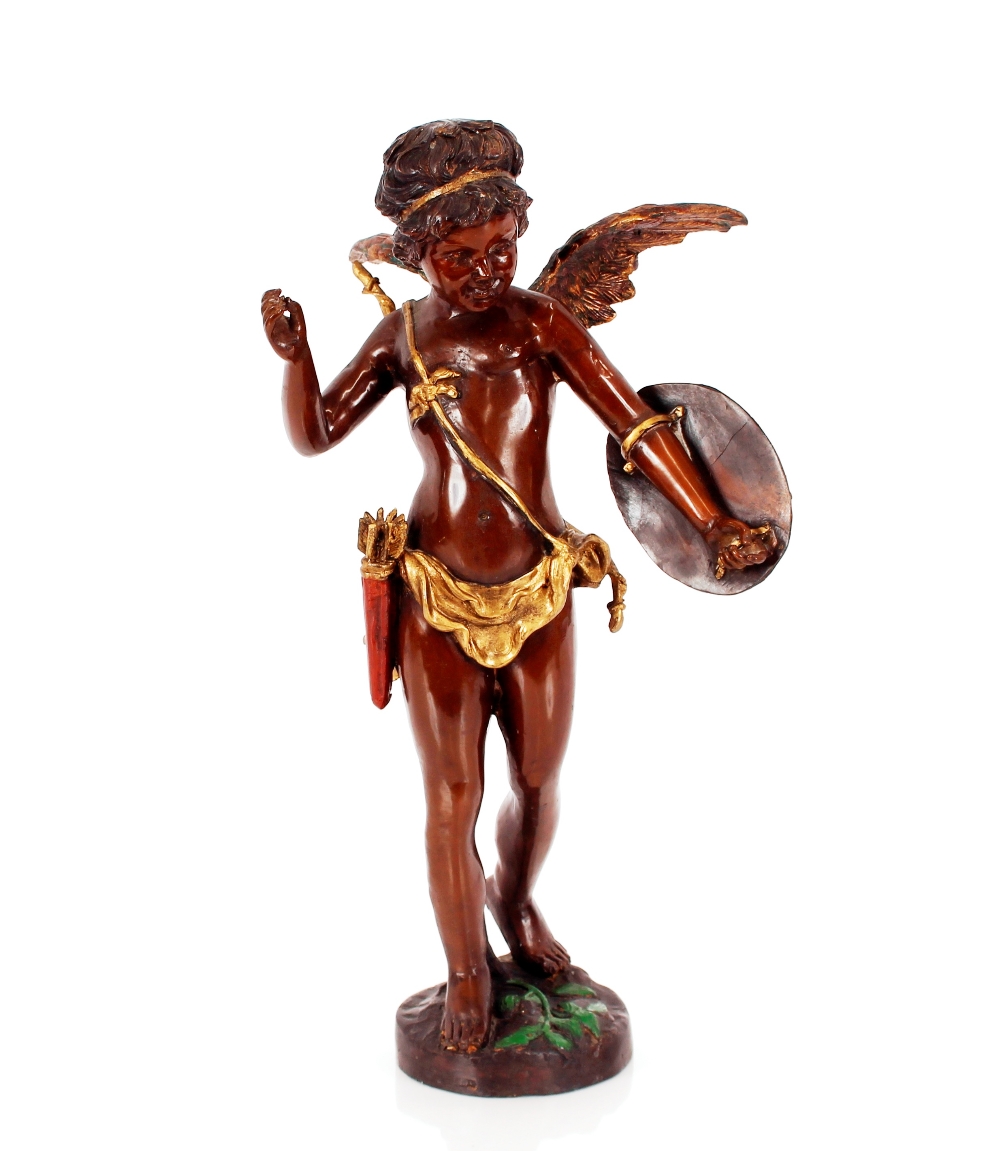 A bronze figure of Cupid, 51cm high