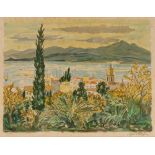 Yves Brayer, study of San Tropez, pencil signed lim