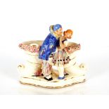 A Samson porcelain double cornucopia posy vase, de