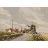 Roger Hammond, "Framsden Mill", signed watercolour