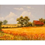 Kevin Curtis, "Summer Day" study of cornfields, po