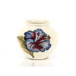 A Moorcroft "Hibiscus" pattern vase of unusual col