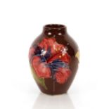 A Moorcroft "Hibiscus" pattern vase of ovoid form