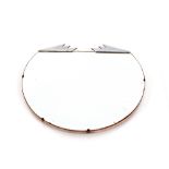 An Art Deco bevel edged wall mirror with chrome mo