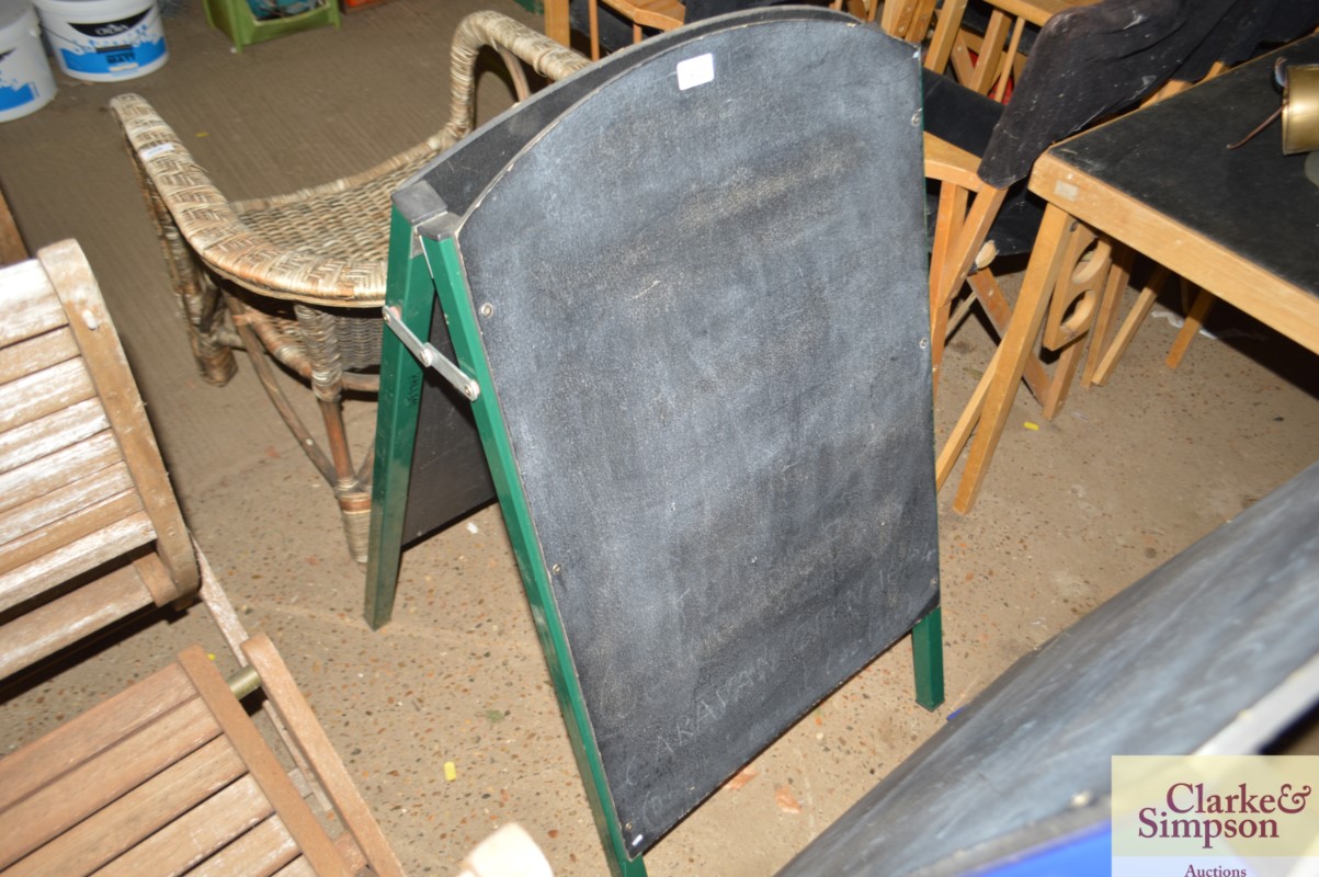 A folding chalk A board