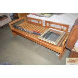 A pine day bed frame