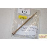 A Sampson Mordan 10ct gold propelling pencil with b