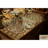 A large quantity of miscellaneous table glassware