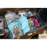 A large box of various costume jewellery to includ