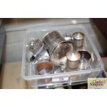 A box of miscellaneous silver and other items