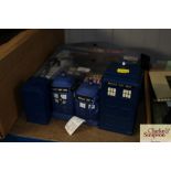 A quantity of Doctor Who magazines, money boxes et