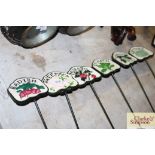 Six vegetable patch signs (164)