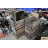 A quantity of wooden storage boxes with various ma
