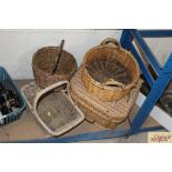 A quantity of various wicker baskets