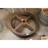 A pair of cast iron shepherd hut wheels