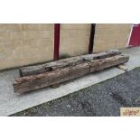 Two large reclaimed oak beams, approx 12ft in leng