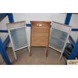 Three vintage washboards