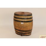 A Victorian stoneware barrel with original paint, m