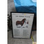 The Horse Prayer printed on cloth framed and glaze