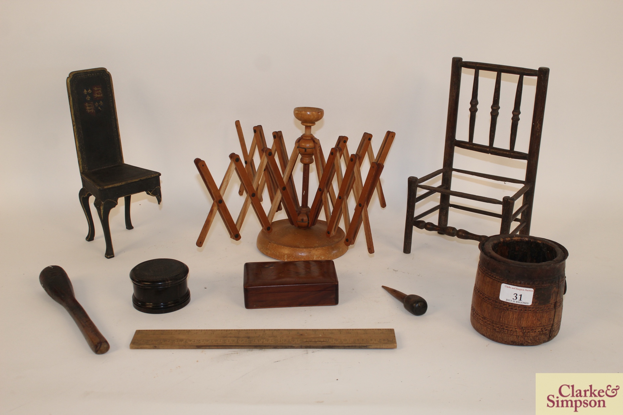 Various 19th Century miscellaneous treen items to