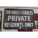 A mid-20th Century country house painted sign for