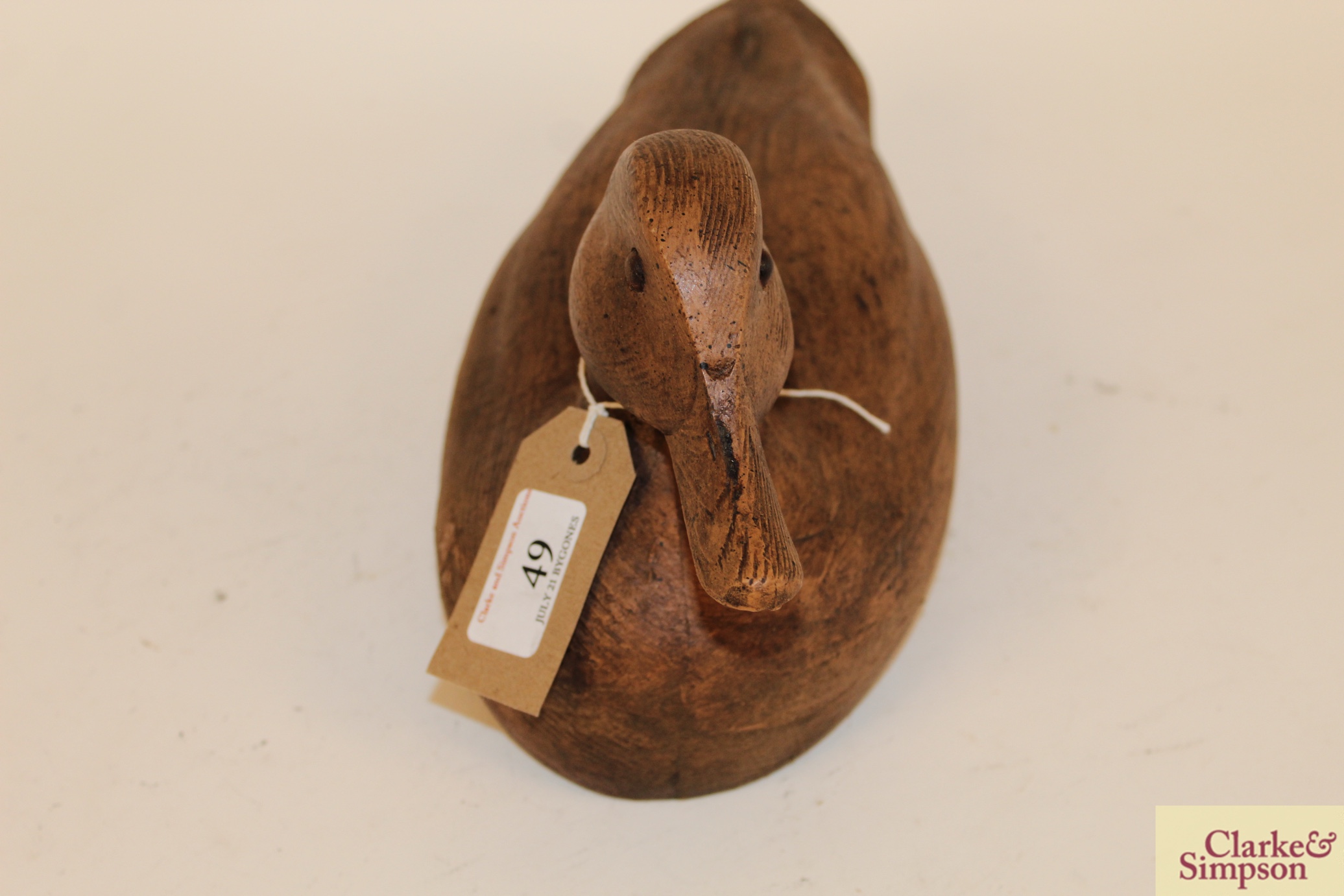 An old wooden decoy duck - Image 3 of 4