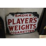 An enamel advertising sign for "Players Weights Ci