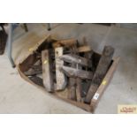Various wooden clamps, planes etc.