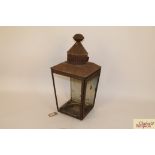 A large 19th Century metal ware porch lantern AF